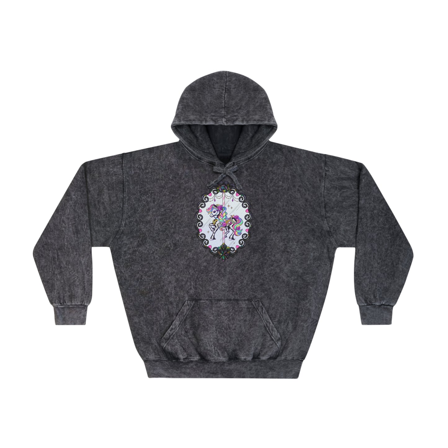 Carousel Horse Mineral Wash Hoodie 💀 🌈