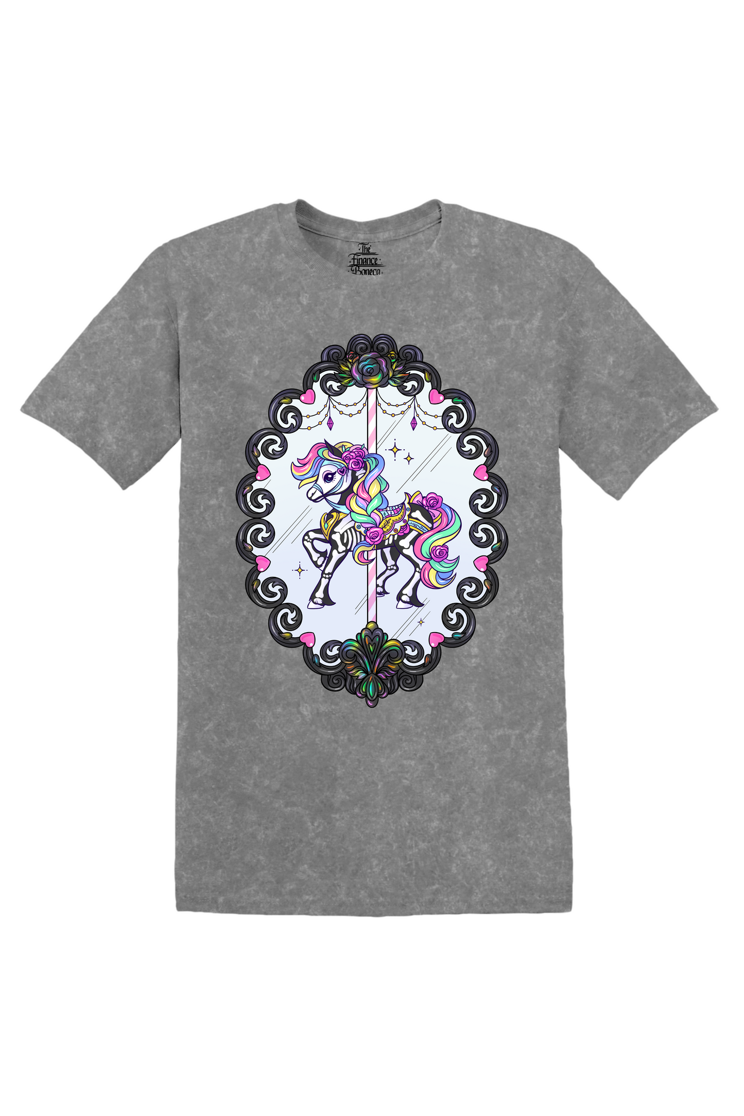 Carousel Horse Haunted Vintage Frame Acid Wash T-shirt 💖 🎪 🎠