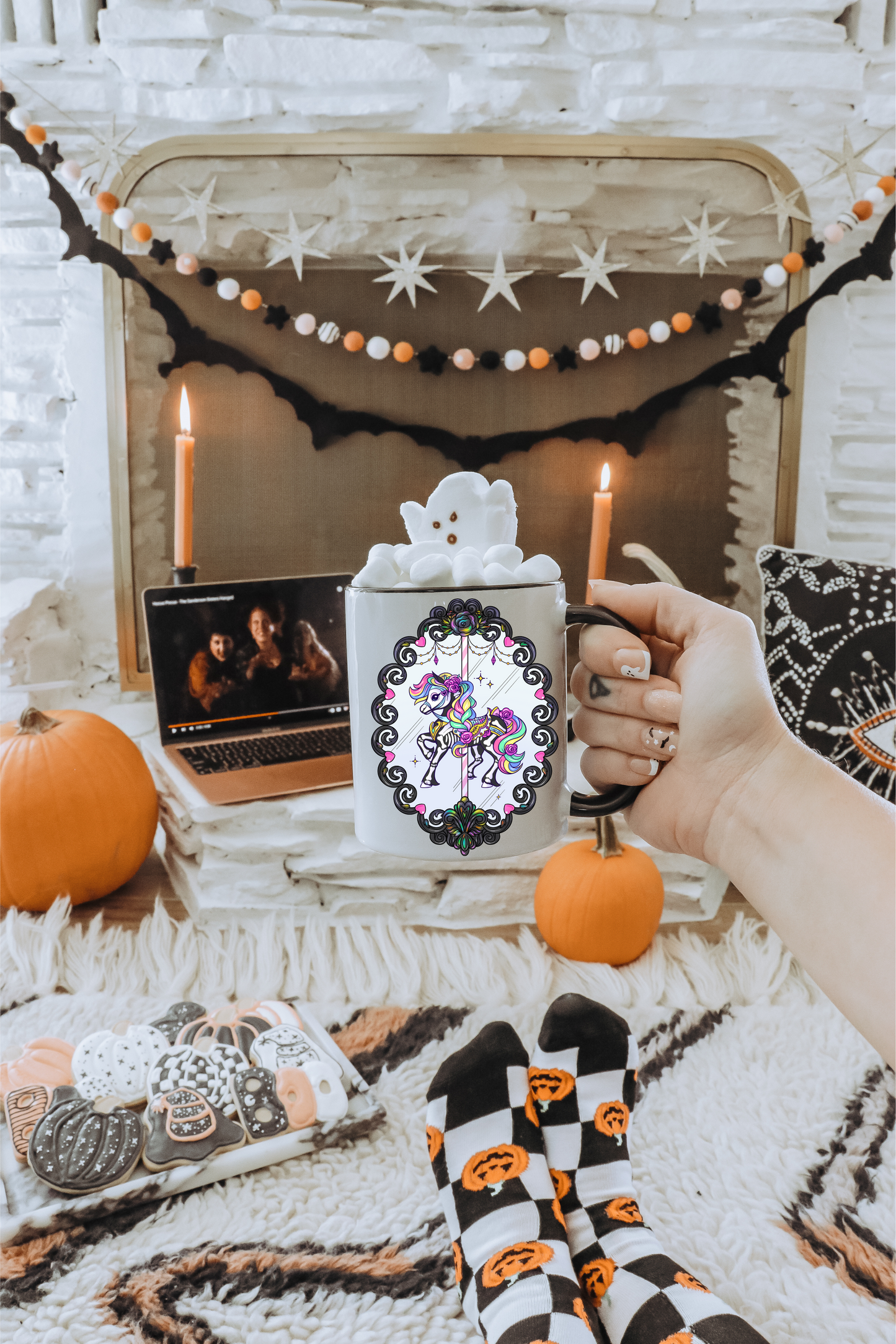 Carousel Horse Haunted Vintage Frame 11oz White Mug 🎠☠️