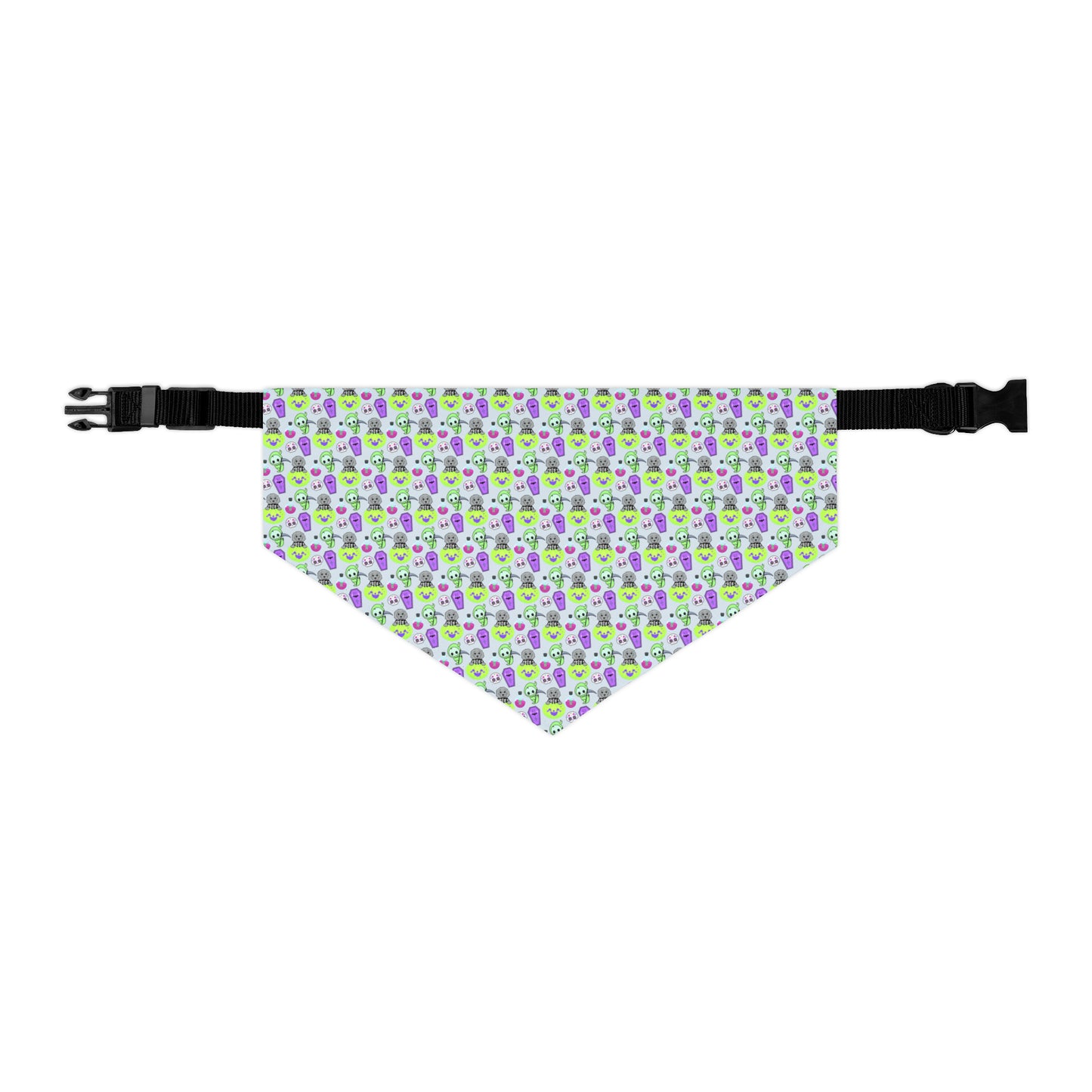 Grey Neon Halloween Pattern Australian Labradoodle Neon Bandana Collar 💚 🐾