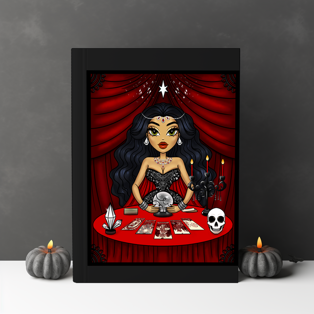 Tarot Reader Fortune Teller Bruja Black A4 Notebook Hardcover 🔮