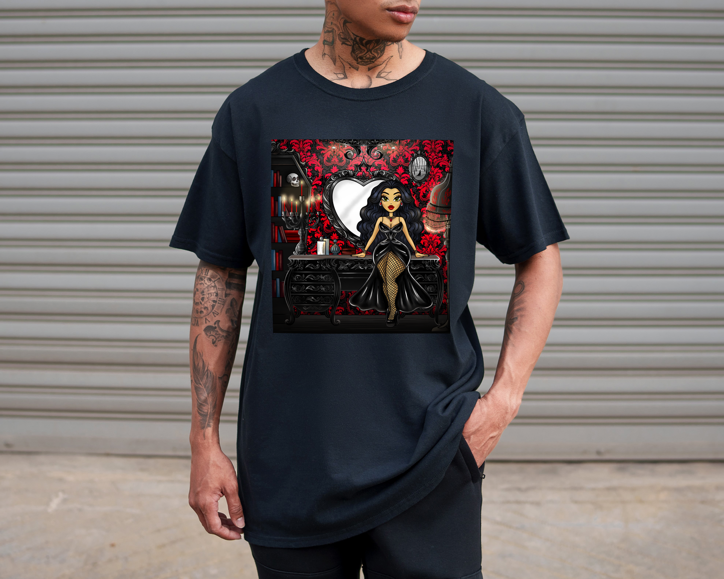 Vampira Unisex Gothic Vanity Doll T-shirt 🦇 🖤