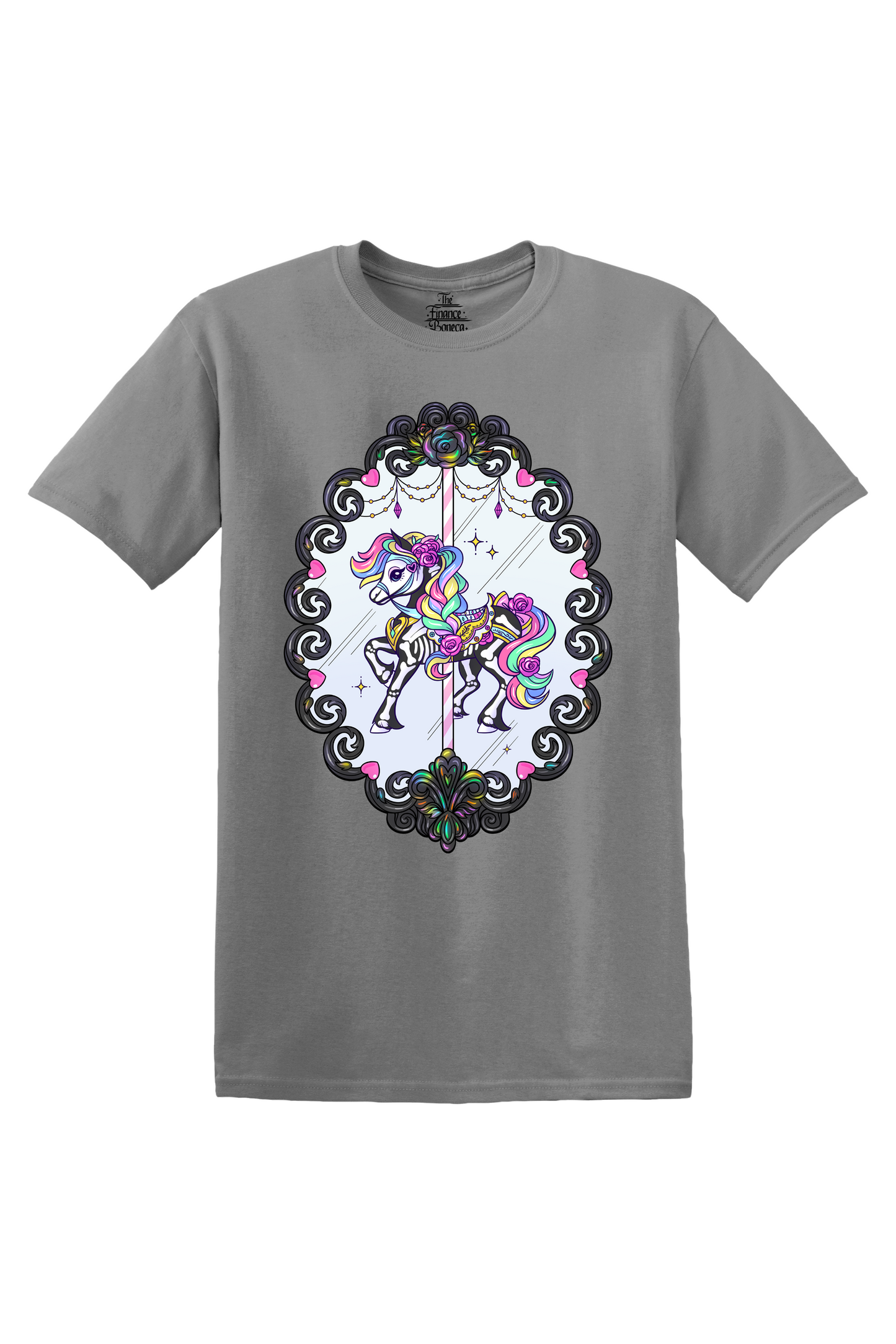 Carousel Haunted Vintage Frame Unisex Short Sleeve T-shirt🎠🌃🏰