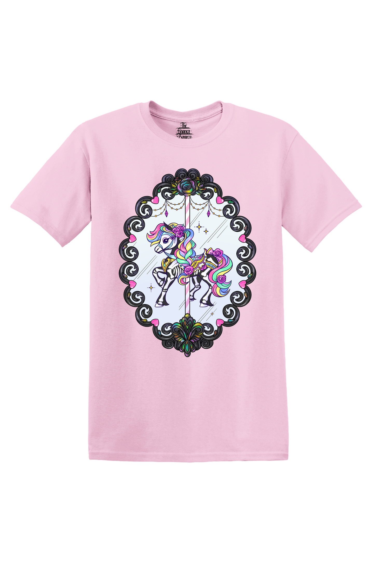 Carousel Haunted Vintage Frame Unisex Short Sleeve T-shirt🎠🌃🏰