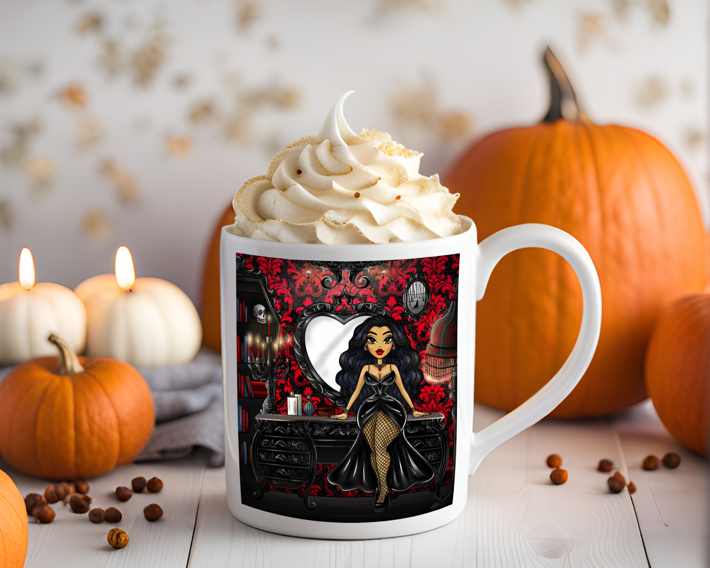 Vanity Doll Vampire Gothic Doll 11oz White Mug 🍷🦇