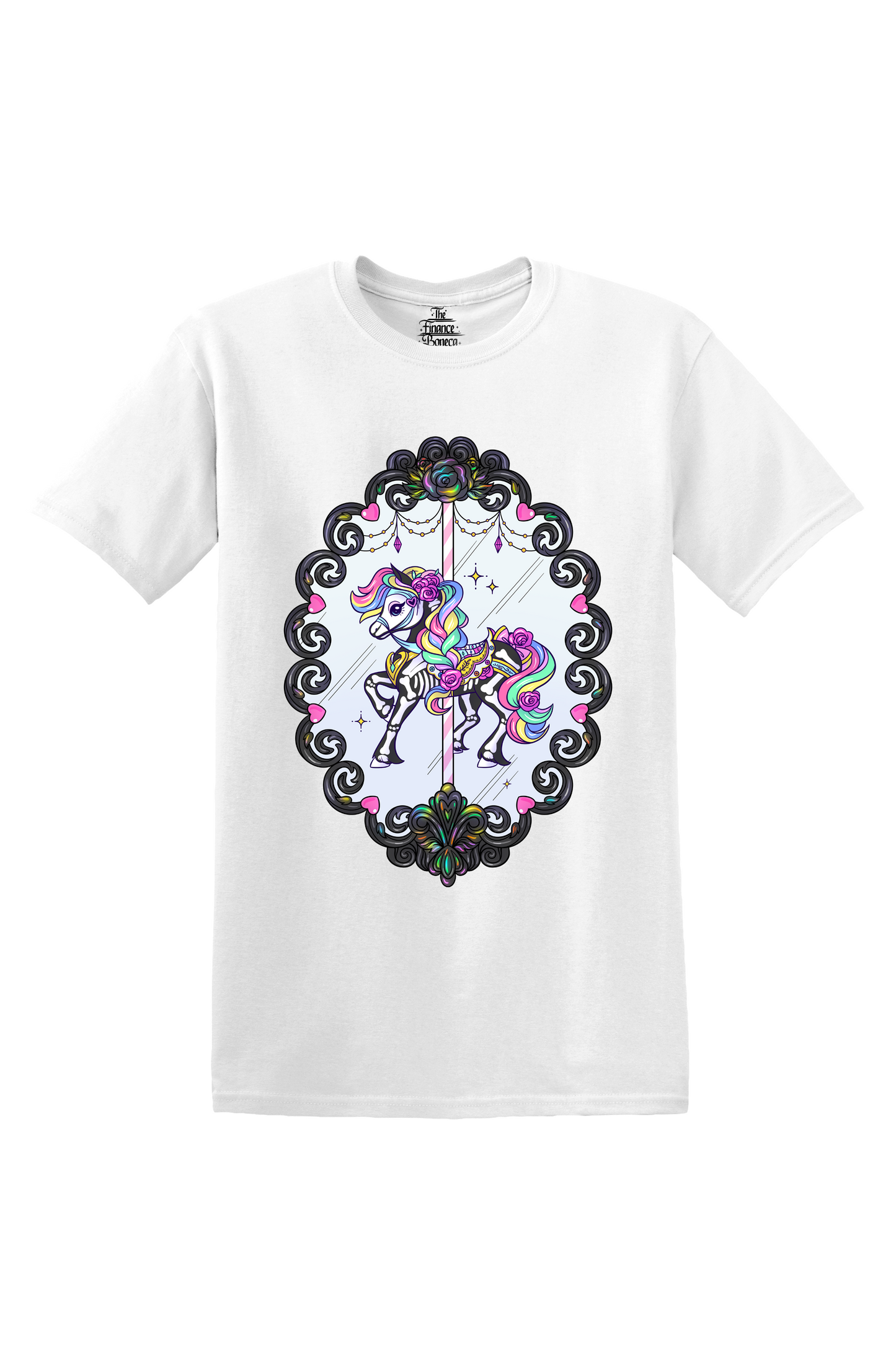 Carousel Haunted Vintage Frame Unisex Short Sleeve T-shirt🎠🌃🏰